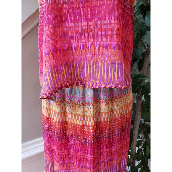 Faded Glory Long Maxi Dress Women's XL Multicolor Cinch Waist Adjustable Strap - Picture 8 of 12